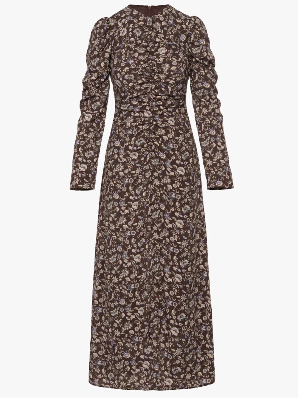 Adina Las Vegas Brown Modest floral Long Sleeve Midi Dress NWT